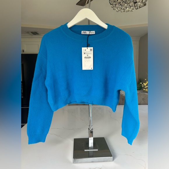 ZARA SOFT TOUCH CROPPED KNIT SWEATER SIZE M NWT - Picture 4 of 7